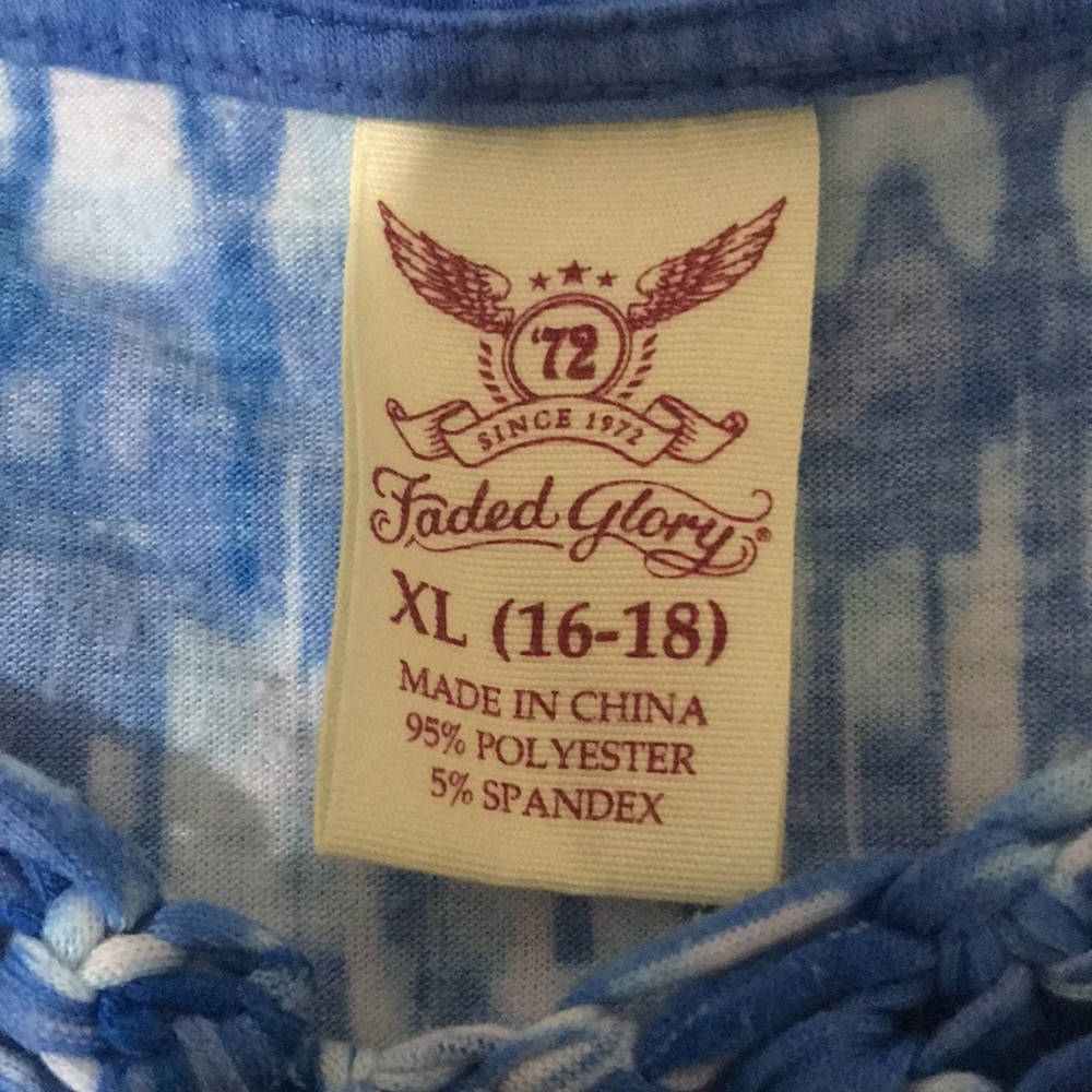 Faded glory blue tie-dye tank summer dress - Picture 7 of 7